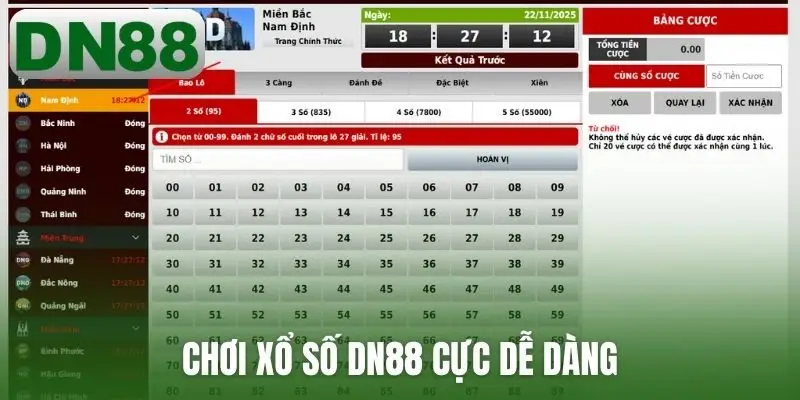 Chơi xổ số DN88 cực dễ dàng