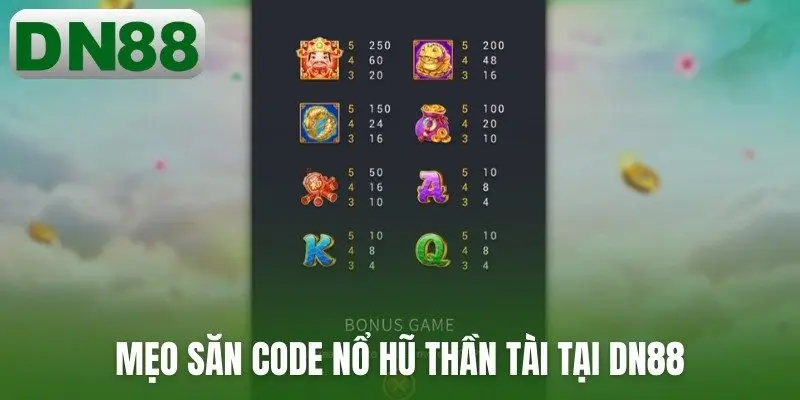 Mẹo săn code nổ hũ Thần Tài tại DN88